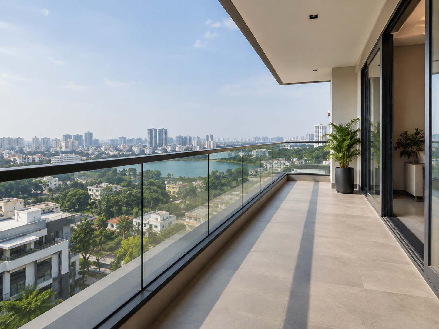 Aluminium Glass Railing for Balcony Hyderabad