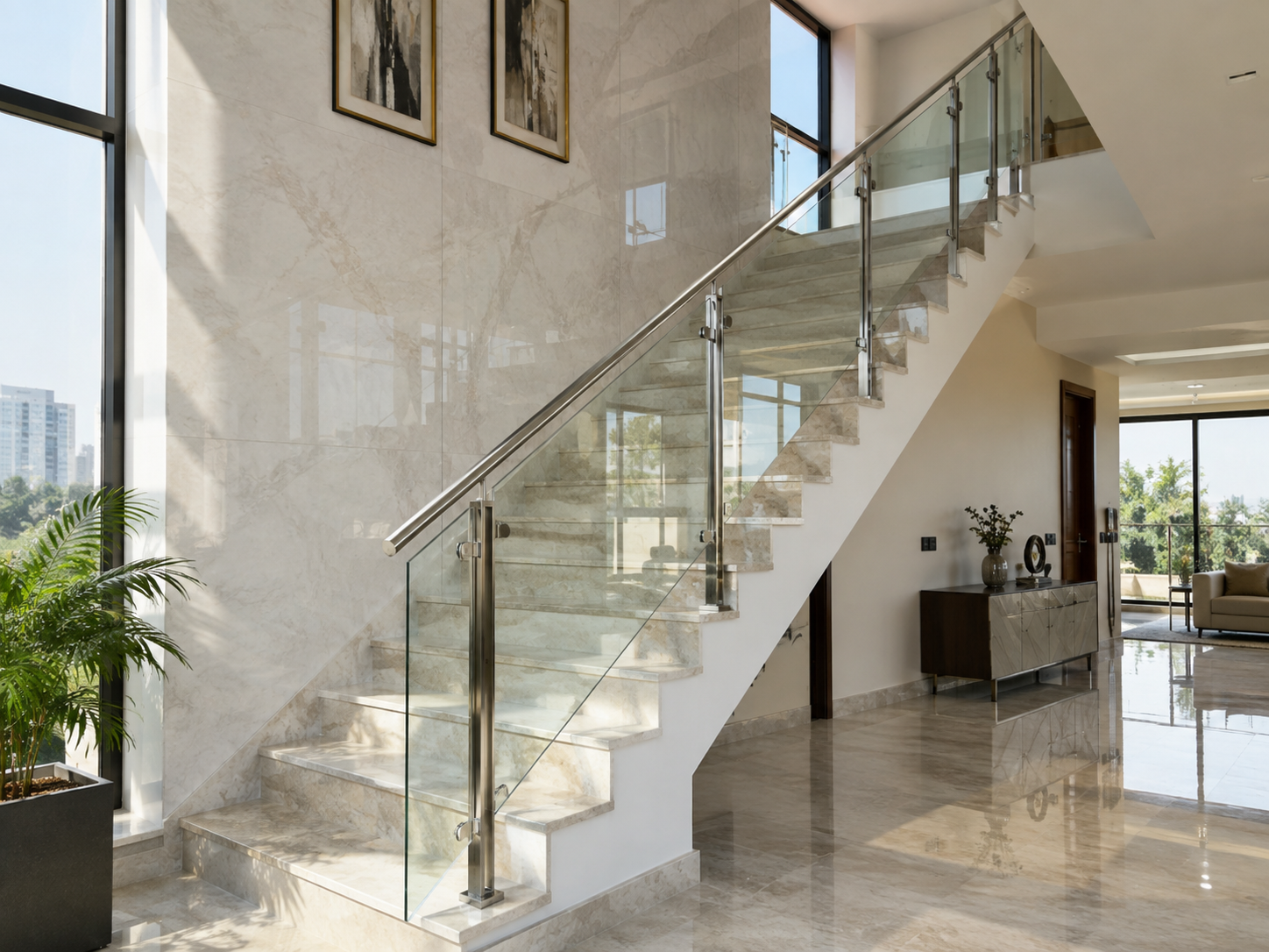 Glass Railing for Staircase Hyderabad – Stair & Landing Glass Railings
