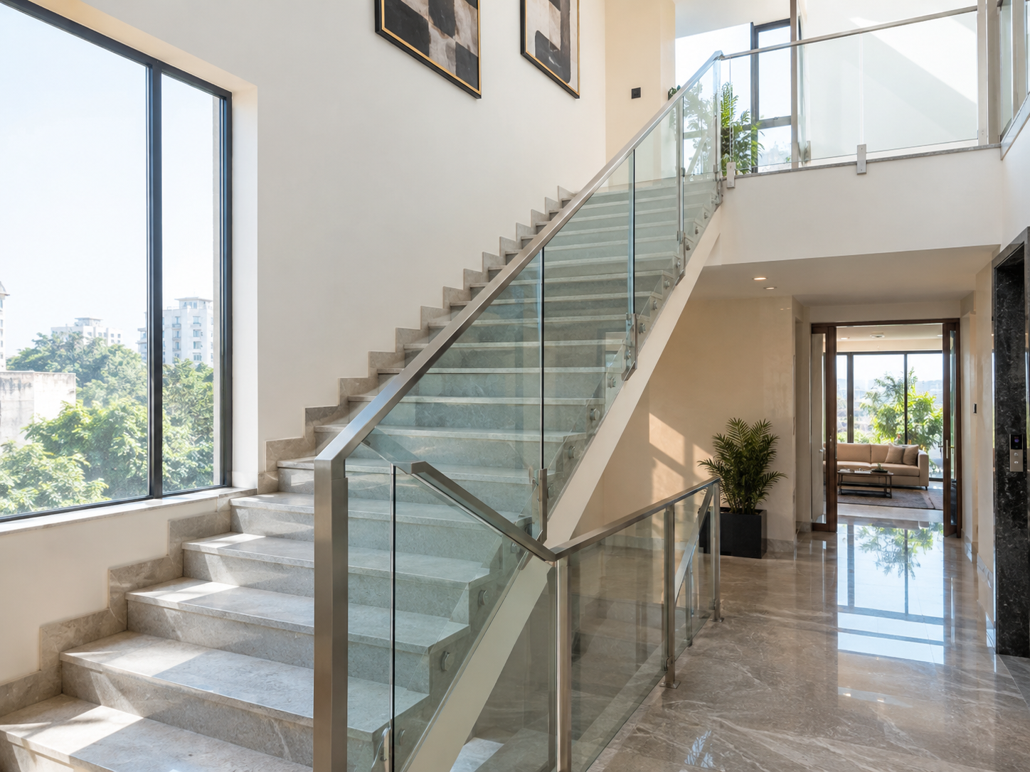 Stainless Steel Glass Railing for Staircase Hyderabad